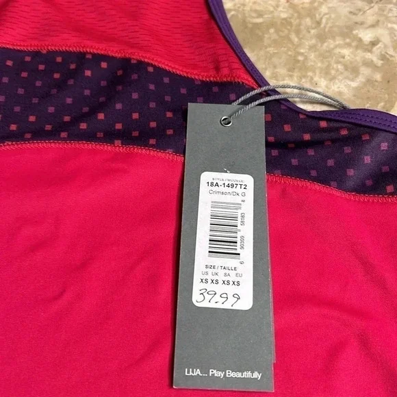 LIJA cami tank top activewear, racer back.Sleeveless , colorful ,sheer shoulder - Picture 8 of 15